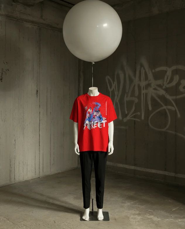 STREET – Cyber Urban Graphic Tee : Oversized Classic T-Shirt