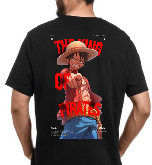 The King of Pirates – Luffy Graphic T-Shirt : Unisex Standard Crew T-Shirt
