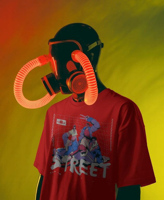 STREET – Cyber Urban Graphic Tee : Oversized Classic T-Shirt