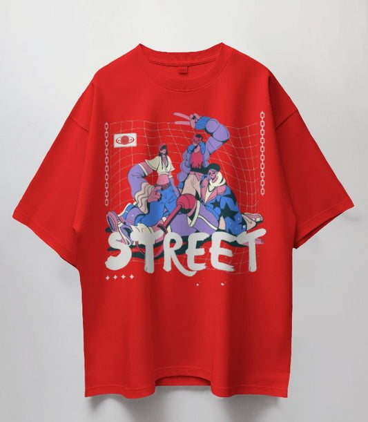 STREET – Cyber Urban Graphic Tee : Oversized Classic T-Shirt